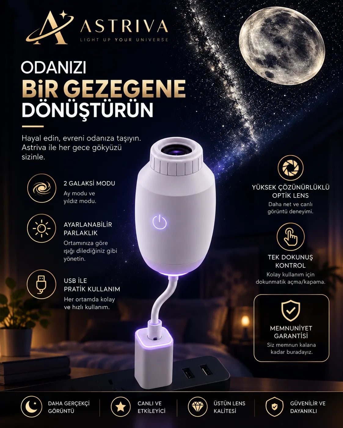 Astriva™ Galaxy Pro - Odanızı Galaksiye Dönüştürün